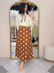 FALDA CAMEL POLKA DOT