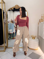 GINGHAM PANT BEIGE