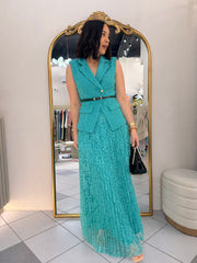 TEAL  ELEGANTE SET DOS PIEZAS