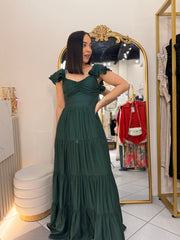 PAULA" HUNTER GREEN DRESS