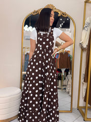 POLKA DOT BROWN  JUMPSUIT