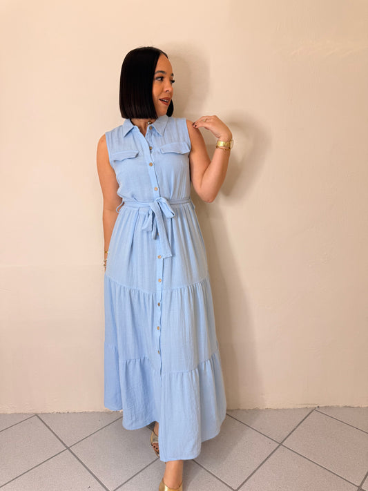 FABIANA BABYBLUE MIDI DRESS