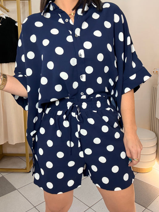 NAVY POLKA DOT SET