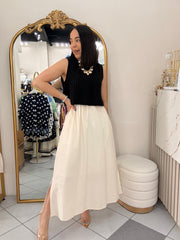 GALILEA, BLACK/BEIGE DRESS