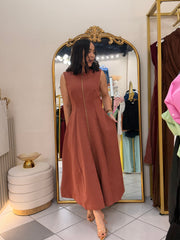 LEYLA” DUSTY ROSE MIDI DRESS