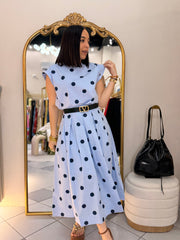 AZUL SET DOS PIEZA POLKA DOT