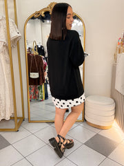 KATY” SWEATER BLACK/POLKA DOT