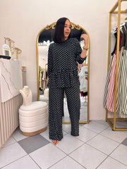 BLACK POLKA DOT SET