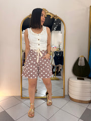 DUSTY ROSE  POLKA DOT  BERMUDA