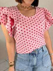 PINK/RED  HEART TOP