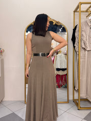 LISA" MAXI DRESS GRIS