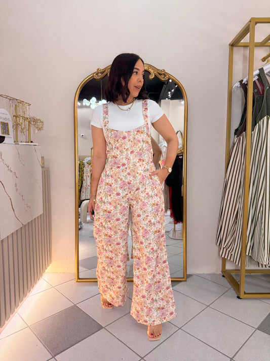 PINK  FLORAL  JUMPSUIT
