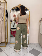LORENA”  OLIVO FLOR  PANTALÓN