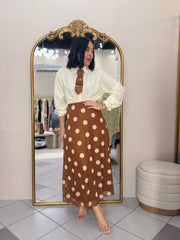 FALDA CAMEL POLKA DOT