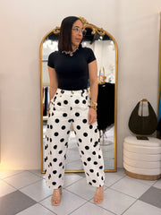LAZO WHITE/BLACK  POLKA DOT JEANS