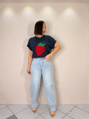 STRAWBERRY SWEATER NAVY/RED