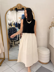 GALILEA, BLACK/BEIGE DRESS