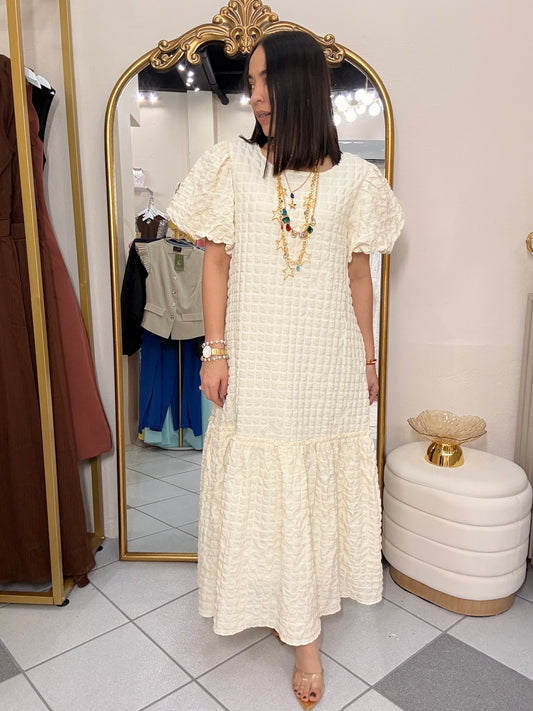 GABI" MIDI DRES CREMA