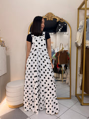 POLKA DOT WHITE/BLACK  JUMPSUIT