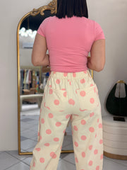 LAZO BEIGE/PINK POLKA DOT JEANS