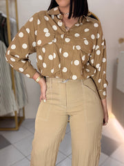 CAMEL POLKA DOT TOP