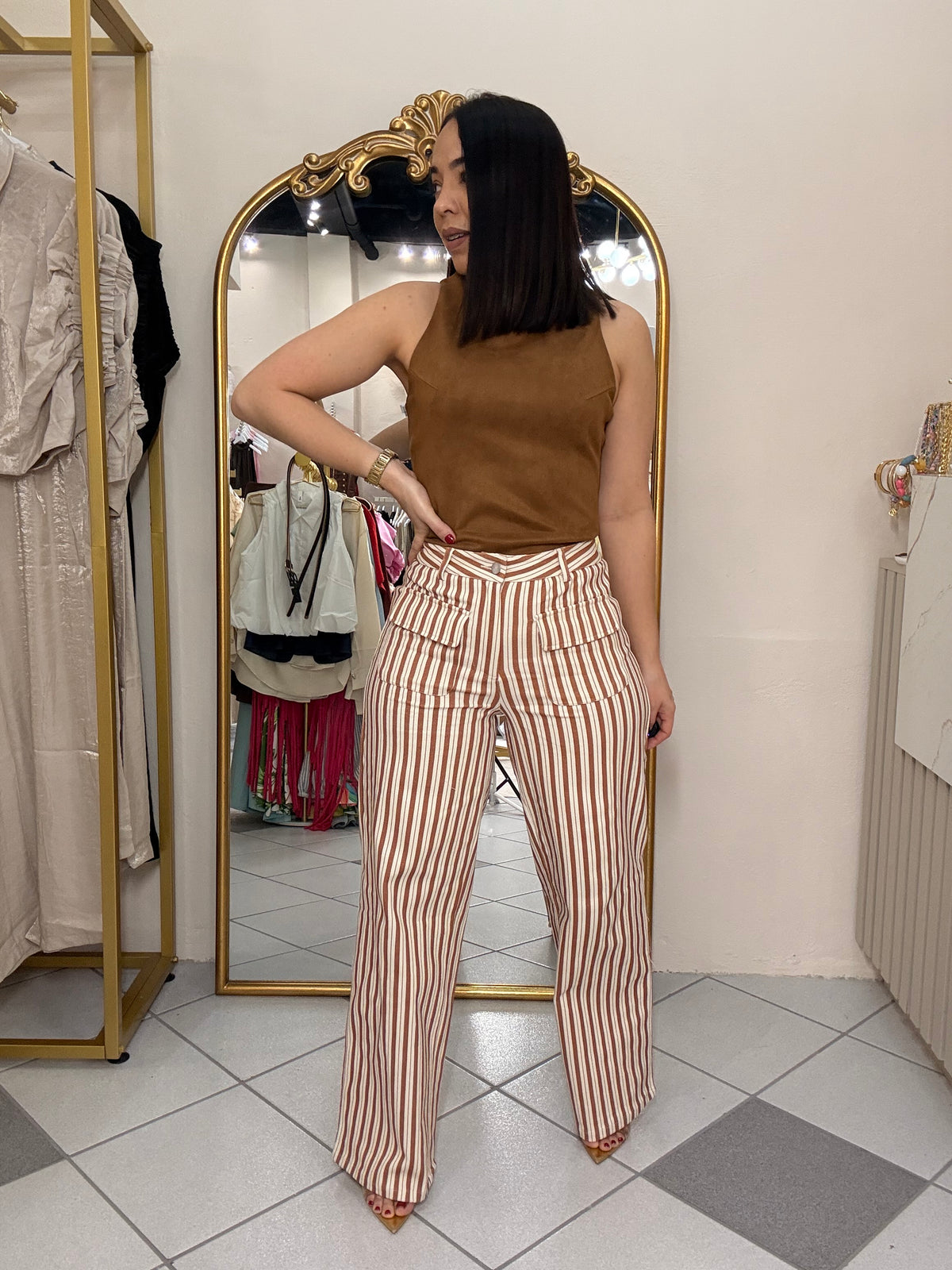PANTALÓN LÍNEAS CAMEL