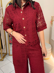 GALILEA" BURGUNDY ELEGANTE SET DOS PIEZAS