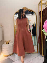 LEYLA” DUSTY ROSE MIDI DRESS