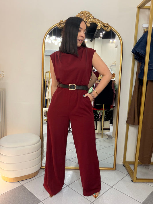 BURGUNDY JUMPSUIT