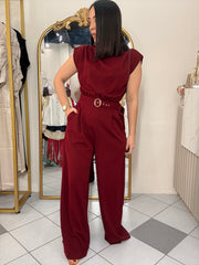 KAREN" BURGUNDY JUMPSUIT