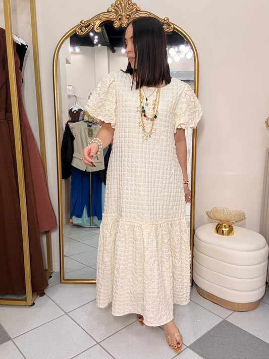 GABI" MIDI DRES CREMA