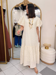 GABI" MIDI DRES CREMA