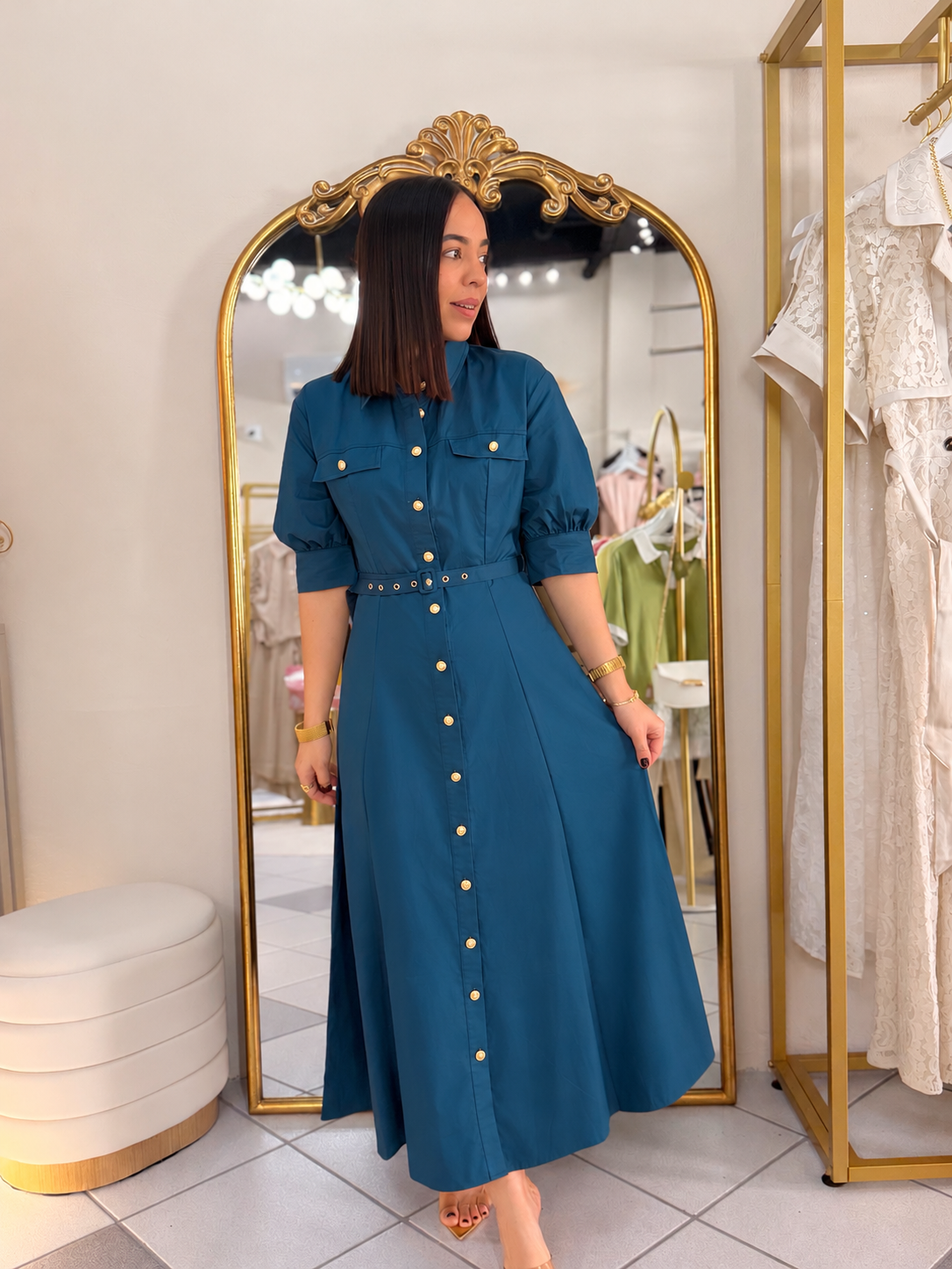 TEAL MIDI DRESS