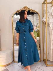 TEAL MIDI DRESS