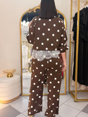 BROWN SET POLKA DOT