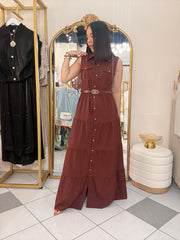 BURGUNDY” DRESS MAXI