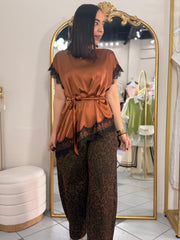 AURORA BRONCE  SATIN BLOUSE