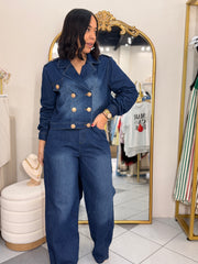 CARLA” DENIM DARK SET JACKET Y PANTALÓN