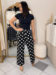 WALESKA" BLACK POLKA DOT PANT