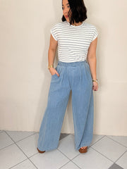 WHITE  T-SHIRT DE LÍNEAS