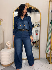 CARLA” DENIM DARK SET JACKET Y PANTALÓN