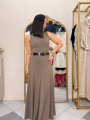 LISA" MAXI DRESS GRIS