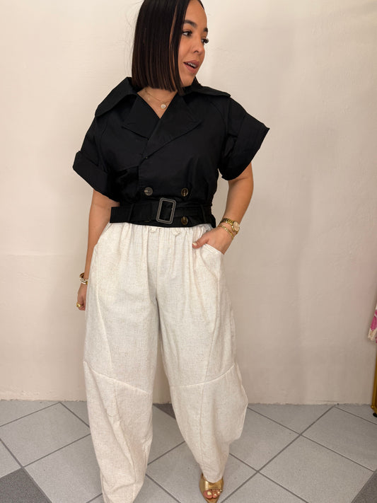 KAROLA” BLACK JACKET TOP