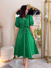 SACHA" KELLY GREEN MIDI DRESS