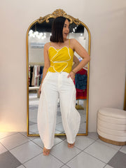 NEISHA " WHITE BARREl PANTS