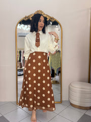 FALDA CAMEL POLKA DOT