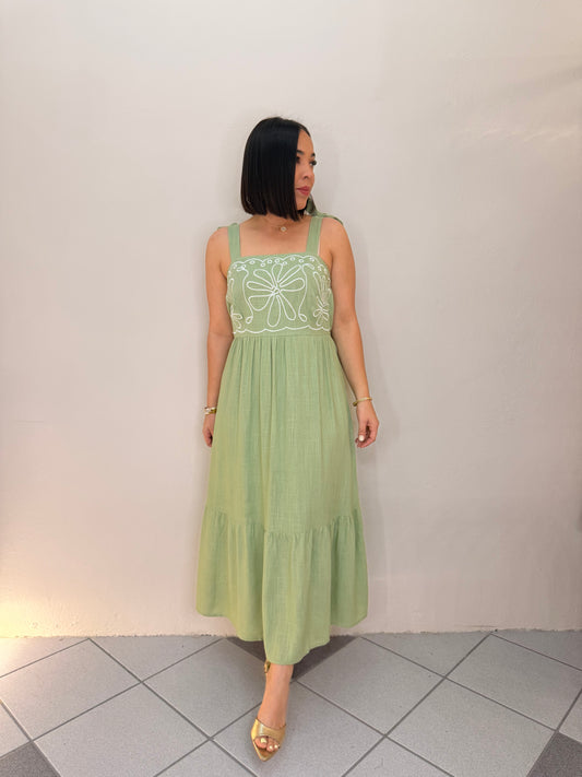 TANAIRI SAGE MIDI DRESS