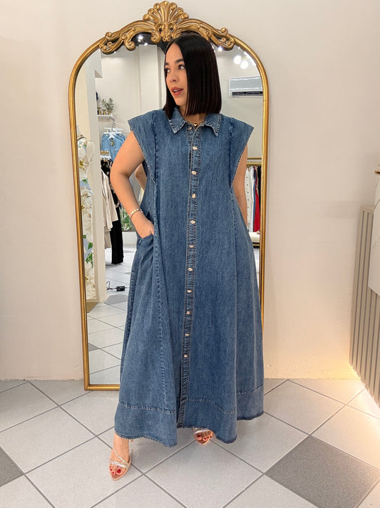 AINARA  DENIM DRESS