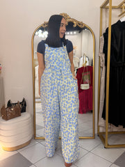 BLUE/GREEN” FLORAL JUMPSUIT