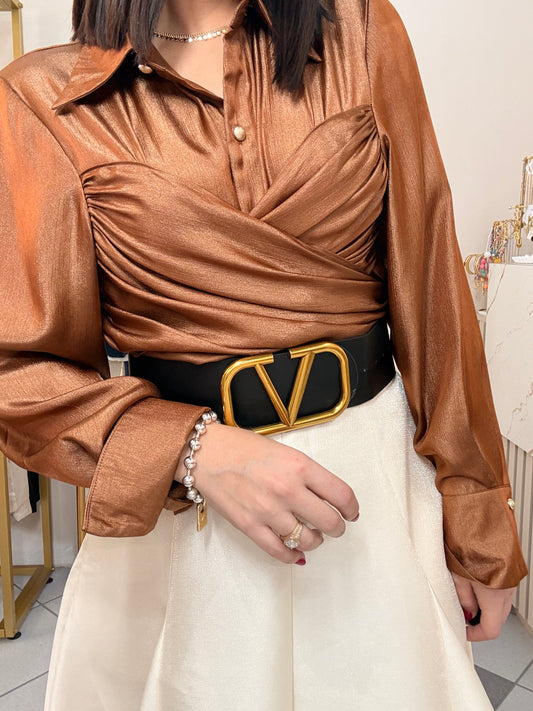 BLUSA BROWN ELEGANTE